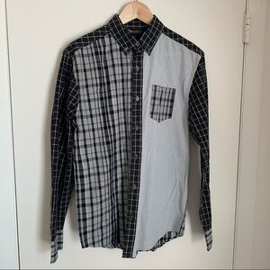 NWOT Odin New York Mixed Pattern Button-down Shirt
